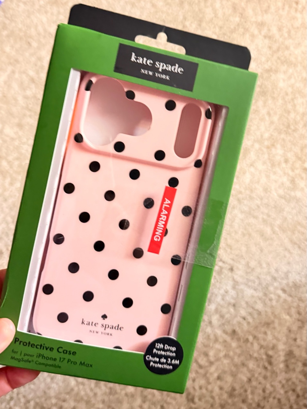 kate spade Pink with Black Polka Dot iPhone Case